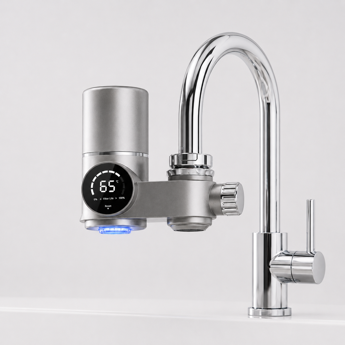 Kranfilter med LED-Display, Vattenfilter till Kranen med Keramiskt Filter