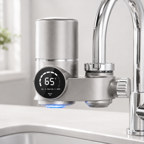 Kranfilter med LED-Display, Vattenfilter till Kranen med Keramiskt Filter
